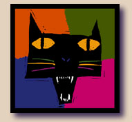 A drawing of a cat meowing